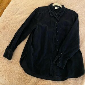 Hollister navy corduroy button down